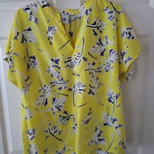 CABI yellow and blue blouse